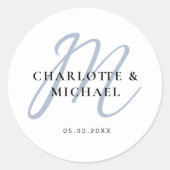 Einfach, elegant, Monogramm ラウンドシール (正面)