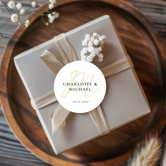 Einfach, elegant, Monogramm ラウンドシール