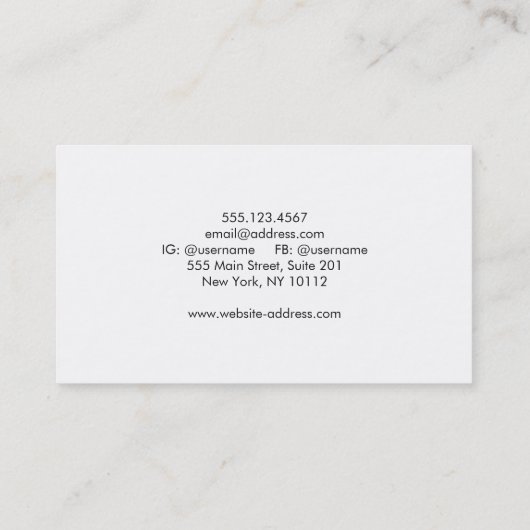 EinfacheミニマリストのWeibs berufliche 名刺 (裏面)