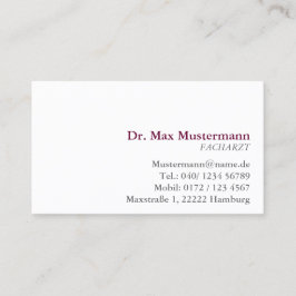 einfache Arzt Visitenkarte 名刺
