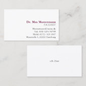 einfache Arzt Visitenkarte 名刺 (正面/裏面)