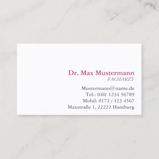 einfache Doktor Visitenkarte 名刺 (正面)
