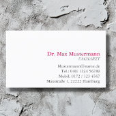 einfache Doktor Visitenkarte 名刺