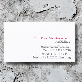 einfache Doktor Visitenkarte 名刺