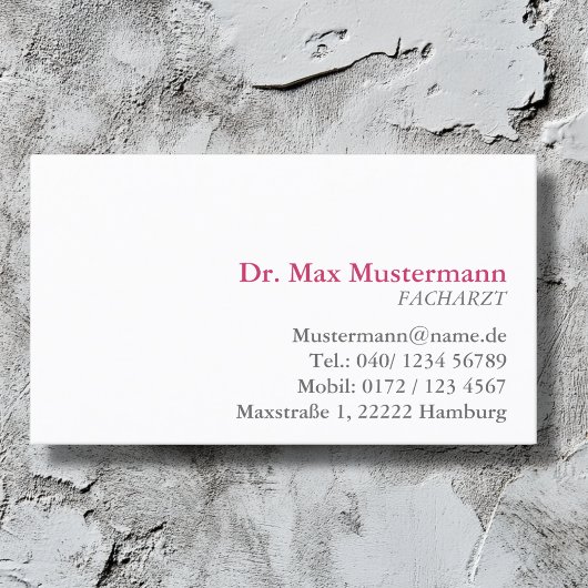 einfache Doktor Visitenkarte 名刺