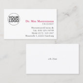 einfache Doktor Visitenkarte mit Logo 名刺 (正面/裏面)