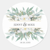 Einfache, elegante Eukalyptus ラウンドシール (正面)