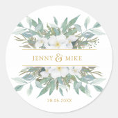 Einfache, elegante Eukalyptus ラウンドシール (正面)