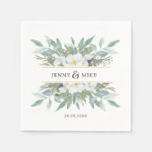 Einfache, elegante Eukalyptus-Servietten Serviette スタンダードカクテルナプキン (正面)