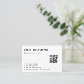 Einfache Elegante QR Code Visitenkarten Vorlage 名刺 (スタンド正面)