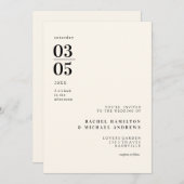 Einfache, moderne, grosse Typografie Einladung 招待状 (正面/裏面)