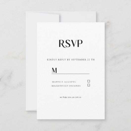 Einfache Moderne Wedding RSVP Karte (正面)