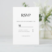 Einfache Moderne Wedding RSVP Karte (スタンド正面)