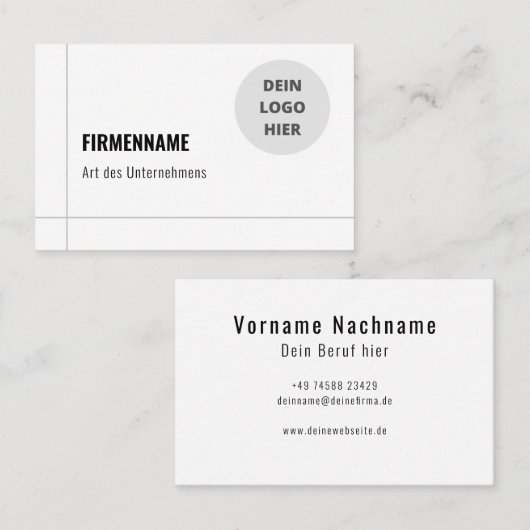 Einfache Visitenkarten Vorlage - Online Gestalten 名刺 (正面/裏面)