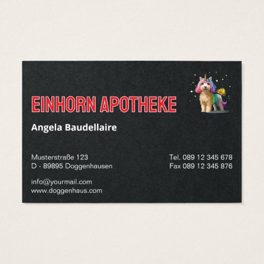 Einhorn Apotheke Visitenkarten  (裏面)