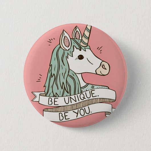 Einhorn Button 5,7 cm Rund 缶バッジ (正面)