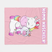 Einhorn Kuscheldecke Komm Kuscheln! フリースブランケット (正面(横))