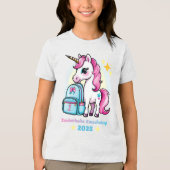 Einhorn mit Schultasche - Zauberhafte Einschulung トライブレンドTシャツ (正面)