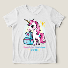 Einhorn mit Schultasche - Zauberhafte Einschulung トライブレンドTシャツ