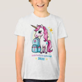 Einhorn mit Schultasche - Zauberhafte Einschulung トライブレンドTシャツ (正面)