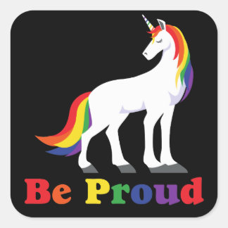 Einhorn | Regenbogen | Proud | LGBT スクエアシール