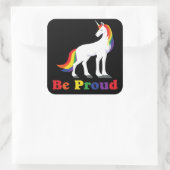 Einhorn | Regenbogen | Proud | LGBT スクエアシール (バッグ)