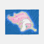 Einhorn rosa フリースブランケット (正面(横))