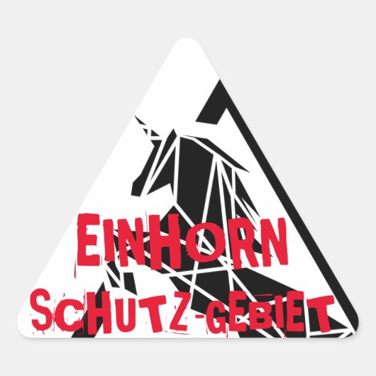 EINHORN SCHUTZGEBIET 三角形シール (正面)