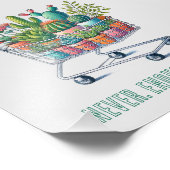 Einkaufswagen mit Pflanzen- "never enough plants" フォトプリント (角)