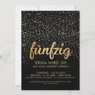 Einladung 50. Geburtstag "Party-Deko" 案内状