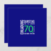 Einladung 70. Geburtstag (individuell bedruckt) 招待状 (正面/裏面)