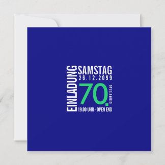 Einladung 70. Geburtstag (individuell bedruckt) 招待状