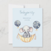 EINLADUNG Babyparty Elefant und Luftballon Junge 招待状 (正面)