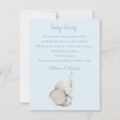 EINLADUNG Babyparty Elefant und Luftballon Junge 招待状 (裏面)
