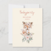 EINLADUNG Babyparty Fuchs und Blumen fuer Mädchen 招待状 (正面)