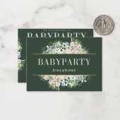 Einladung Babyparty – Gold Grün Floral Babyshower ノートカード (正面/裏面インサイチュ)