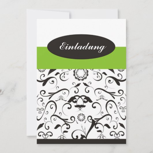 Einladung - black coral grün 招待状 (正面)