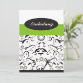 Einladung - black coral grün 招待状 (スタンド正面)
