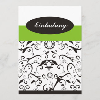 Einladung - black coral grün 招待状