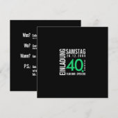Einladung/Einladungskarte 40. Geburtstag  招待状 (正面/裏面)