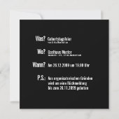 Einladung/Einladungskarte 40. Geburtstag  招待状 (裏面)