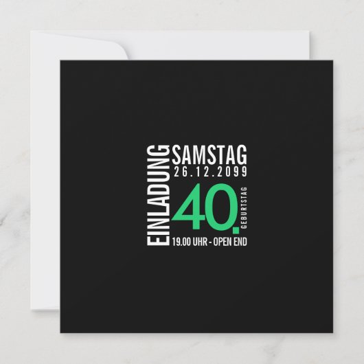 Einladung/Einladungskarte 40. Geburtstag  招待状 (正面)