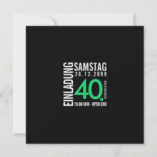 Einladung/Einladungskarte 40. Geburtstag  招待状