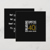 Einladung/Einladungskarte 40. Geburtstag (Rote 40) 招待状 (正面/裏面)