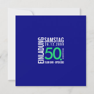 Einladung Geburtstag (Blau oder eigene Farben) 招待状