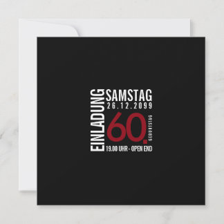 Einladung Geburtstag (Dunkelrot oder Wunschfarbe) 招待状