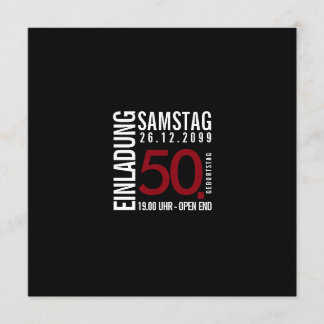 Einladung Geburtstag (Dunkelrot oder Wunschfarbe) 招待状