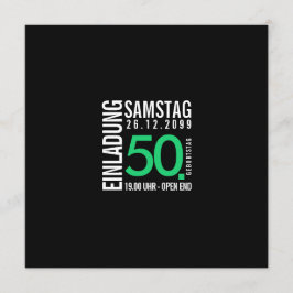 Einladung Geburtstag (Schwarz oder eigene Farben) 招待状