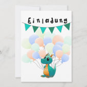Einladung Kindergeburtstag Drache 招待状 (正面)
