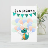 Einladung Kindergeburtstag Drache 招待状 (スタンド正面)
